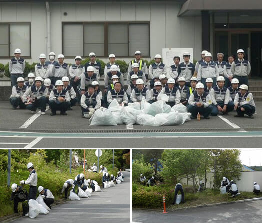 画像:工場周辺清掃活動(滋賀県)