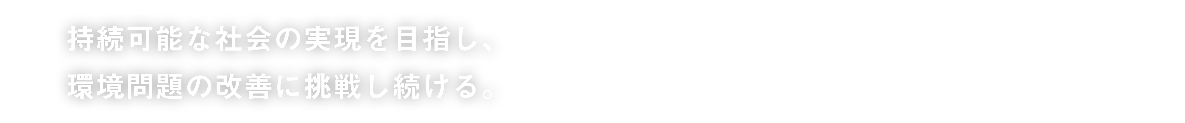持続可能な社会の実現を目指し、環境問題の改善に挑戦し続ける。