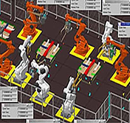画像:複数ロボットラインの工程計画